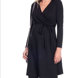 NWT Seraphine Maternity Black Wrap Dress